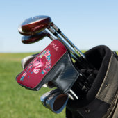 Eleganter Flamingo mit tropischen Blume. Golf Headcover (In Situ)