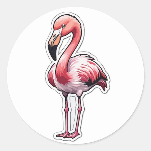 Eleganter Flamingo Sticker - Graceful Tropical Bir (Vorderseite)