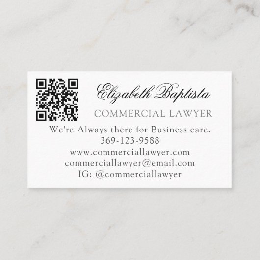 Eleganter flämischer QR-Code Visitenkarte (Rückseite)