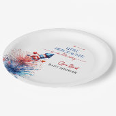 Eleganter Flaschengitter 4. Juli Babydusche Pappteller (Schrägansicht)