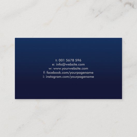 Eleganter Fleur-de-lis Pearl und Blauer Marmor Visitenkarte (Rückseite)