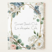 Eleganter Flora personalisierter Hochzeitsplaner Planer (Rückseite)