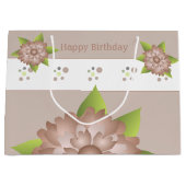 Eleganter Flora- und Polka-Dot Große Geschenktüte (Vorderseite)