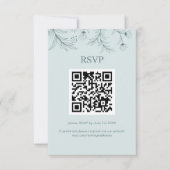 Eleganter floral Aquamarin Wedding QR-Code RSVP Karte (Vorderseite)