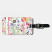 Eleganter Floral Chic Stilvolle Girly Luggage Tag Gepäckanhänger (Vorderseite horizontal)