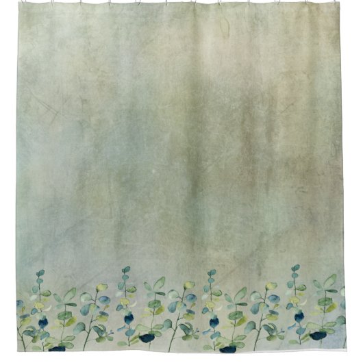 Eleganter Floral Eukalyptus Duschvorhang (Vorderseite)