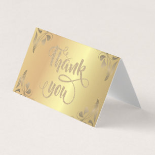 Eleganter Floral Gold Glitzer Dankeschön Karte