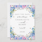 Eleganter floral Hydrangea Moderner Garten Save The Date (Vorderseite)