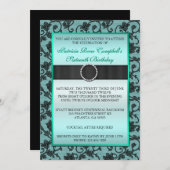 Eleganter Floral Lace Invite [Aquamarin] Einladung (Vorne/Hinten)