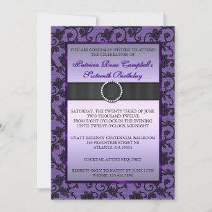 Eleganter Floral Lace Invite [Lila] Einladung