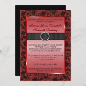 Eleganter Floral Lace Invite [Rot] Einladung (Vorne/Hinten)
