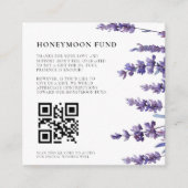 Eleganter Floral Lavender Honeymoon Fund QR Code Begleitkarte (Vorderseite)