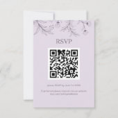 Eleganter Floral Lavender Wedding QR-Code RSVP Karte (Vorderseite)