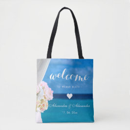Eleganter Floral Ocean Beach Hochzeit Willkommensg Tasche