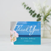 Eleganter Floral Ocean Beach Sommer Vielen Dank Postkarte (Stehend Vorderseite)