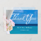 Eleganter Floral Ocean Beach Sommer Vielen Dank Postkarte (Vorne/Hinten)