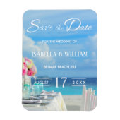 Eleganter Floral Ocean Beach Summer Save the Date Magnet (Vertikal)