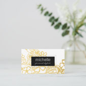 Eleganter Floral Print Personal Stylist Visitenkarte (Stehend Vorderseite)