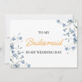 Eleganter Floral zu meiner Brautjungfrau am Hochze Einladung (Vorderseite)