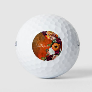 Eleganter florale botanischer Name rustikales Vint Golfball