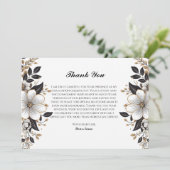 Eleganter floraler Abschluss Dankeschön-Karte Einladung (Stehend Vorderseite)