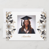 Eleganter floraler Abschluss Dankeschön-Karte Einladung (Rückseite)