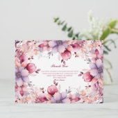 Eleganter floraler Abschluss Dankeschön-Karte Einladung (Stehend Vorderseite)