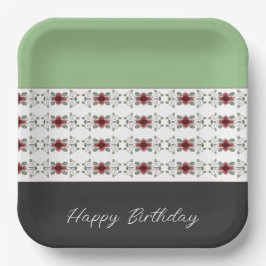 Eleganter, floraler Akzentuierter Platz Pappteller