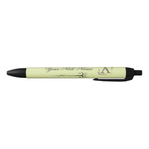 Eleganter floraler Anfangsbuchstabe A Kugelschreiber