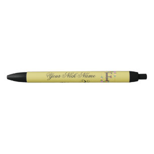 Eleganter floraler Anfangsbuchstabe F Kugelschreiber