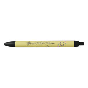Eleganter floraler Anfangsbuchstabe G Kugelschreiber
