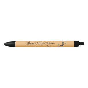 Eleganter floraler Anfangsbuchstabe J Kugelschreiber