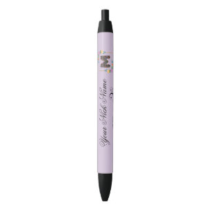 Eleganter floraler Anfangsbuchstabe N Kugelschreiber