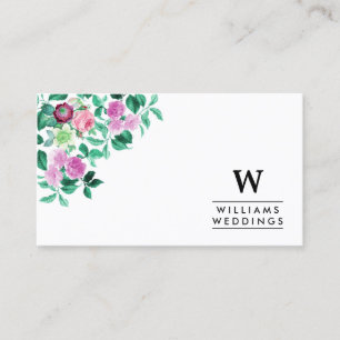Eleganter floraler Blume Hochzeitsplaner Visitenkarte