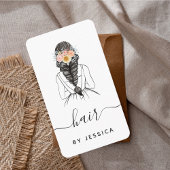 Eleganter floraler Chic Bride Haarbstyle Braid QR Visitenkarte