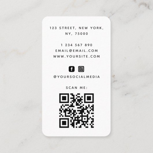 Eleganter floraler Chic Bride Haarbstyle Braid QR Visitenkarte (Rückseite)