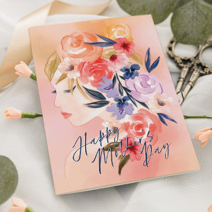 Eleganter floraler Frauentag Wasserfarbenfroh Mutt Karte