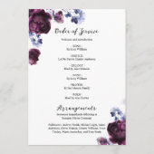 Eleganter floraler Gedenktag Beerdigung Dienstorde Programm (Rückseite)