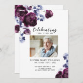 Eleganter floraler Gedenktag Beerdigung Dienstorde Programm (Vorne/Hinten)