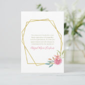 Eleganter floraler Gold Rahmen Danke Bereavement (Stehend Vorderseite)