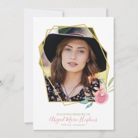 Eleganter, floraler Goldrahmen für das liebende Ge Dankeskarte (Vorderseite)