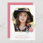 Eleganter, floraler Goldrahmen für das liebende Ge Dankeskarte (Vorne/Hinten)