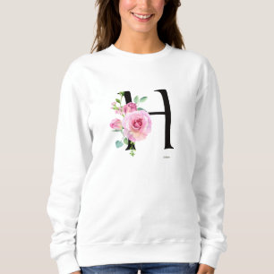 Eleganter floraler H-Monogramm-Rosenpullover Sweatshirt
