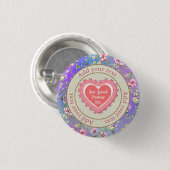 Eleganter, floraler Herzrahmen: für jeden Anlass Button (Vorne & Hinten)