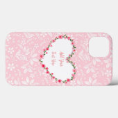 Eleganter, floraler Herzrahmen: für jeden Anlass Case-Mate iPhone Hülle (Rückseite (Horizontal))