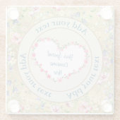 Eleganter, floraler Herzrahmen: für jeden Anlass Glasuntersetzer (Rückseite)