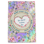 Eleganter, floraler Herzrahmen: für jeden Anlass Mittlere Geschenktüte (Vorderseite)