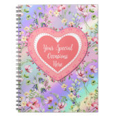 Eleganter, floraler Herzrahmen: für jeden Anlass Notizblock (Vorderseite)