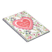 Eleganter, floraler Herzrahmen: für jeden Anlass Notizblock (Rechte Seite)