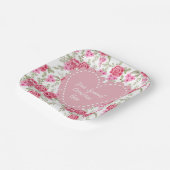 Eleganter, floraler Herzrahmen: für jeden Anlass Pappteller (Gewinkelt)